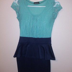 Teal/Navy Interview Dress